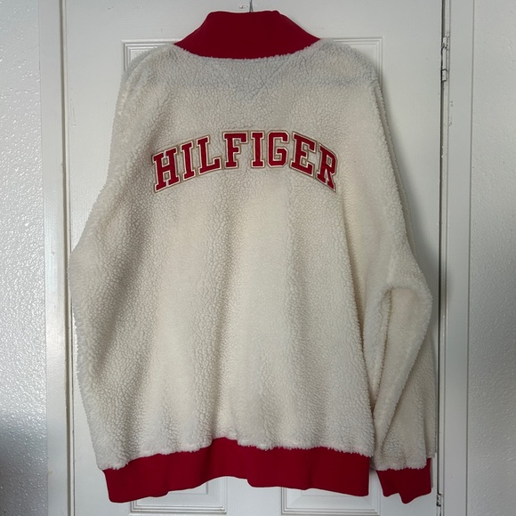 Tommy Hilfiger Red and Cream Sherpa 49ers Pullover - Picture 4 of 7